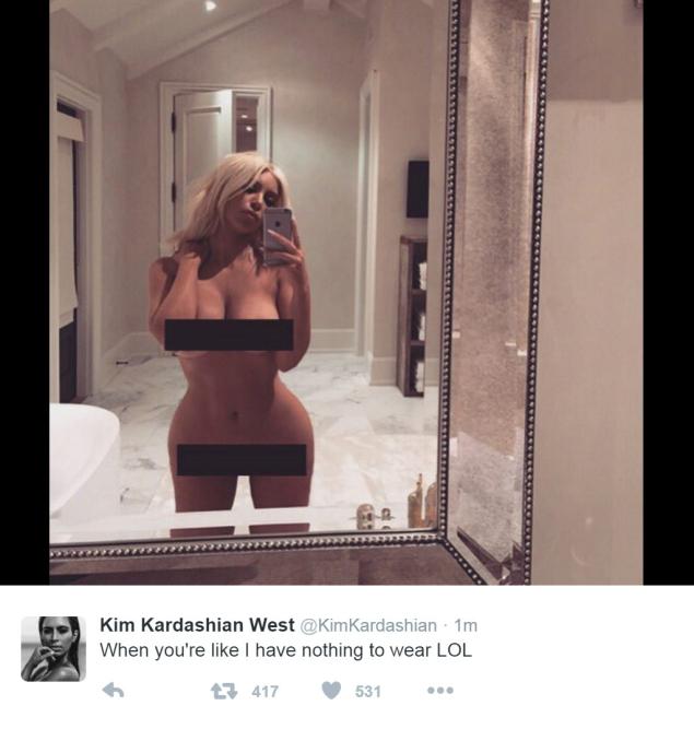 Kim Kardashian i kolejne nagie selfie